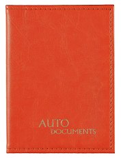 Обложка для автодокументов, оранжевая, кожзам, Lezar