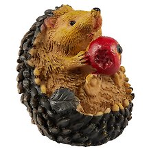 Фигурка Ёжик с яблоком (полистоун) (5см)