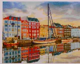 Алмазная мозаика ТМ Рыжий кот (класс.) 40х50см (28цв.) Яркие дома у канала AC4075