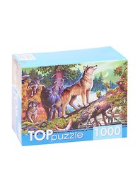 Пазл Волки в ночном лесу TOPpuzzle 1000 элементов ХТП1000-2161