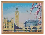 Алмаз мозаика (блест.) 30х40см , с подр., с полн. заполн. (31цв.) Вид на Биг-Бен (Арт. DL005)