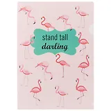 Папка-уголок А4 "Фламинго", пластик 0,18мм