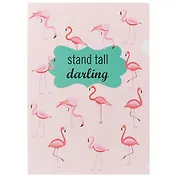 Папка-уголок А4 "Фламинго", пластик 0,18мм