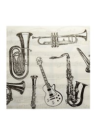 Салфетки бумажные Музыка в душе (670585) (33х33см) (набор/20шт.) (Страна Карнавалия) (упаковка)