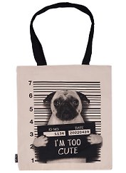 Сумка-шоппер Мопс Im too cute цветная, текстиль 40см.*32см.