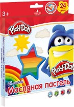 Набор для творчества Play Doh Масляная пастель  24 цв., 2 раскраски