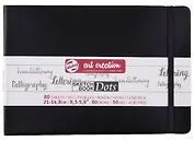 Скетчбук 21*14,8 80л тчк "Art Creation" 80г/м2, черн.тв.обл. , резинка