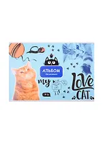 Альбом для рисования BG, "Люблю кошек", А4, 16 листов, на скрепке, в ассортименте