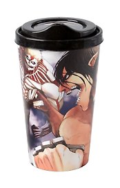 Стакан с крышкой Атака титанов Бронированный титан (пластик) (550 мл)