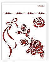 Трафарет пластиковый многоразовый Розы (20х25) (Л-009)