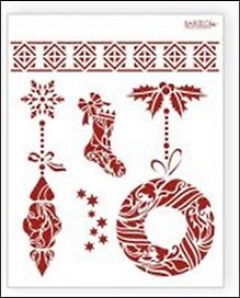 Трафарет пластиковый многоразовый Венок Ажур (20х25) (НГ015)