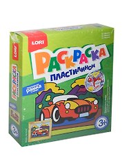 Набор для творчества LORI Раскраска пластилином "Машина" Пк-018