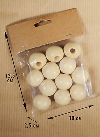 Бусины цвет натуральный (25мм) (12шт.) (1301394)