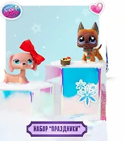 Игровой набор Littlest Pet Shop, "Праздники Рождественские Каникулы", 2 фигурки Немецкий дог и Такса, подарочная упаковка, 4+