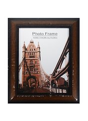 Фоторамка пластик 15*20 "Состаренное дерево с желтой полосой"