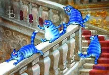 Открытка одинарная Эрмитажные коты Зенюк Р., 16*11см