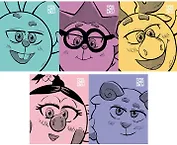 Тетрадь в клетку Hatber, "Смешарики", 24 листа, в ассортименте