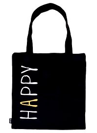 Сумка-шоппер Happy, черная (текстиль) (40х32) (СК2021-78)