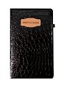 Скетчбук А5 80л "CROCO" черный, 140г/м2, слоновая кость, кожзам, резинка