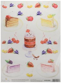 Декупажная карта Фоновая Пирожные (HY501092) (21х30см)