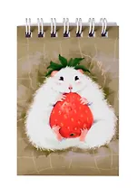 Блокнот А7 60л "Хомяк и клубника" спираль