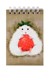 Блокнот А7 60л "Хомяк и клубника" спираль