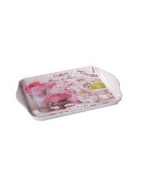 Поднос Парижские цветы (пластик) (20,8х14,2) (ML-002 Fleurs)