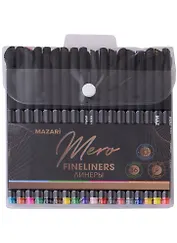 Ручки линеры Mazari, Mero, 36 цветов 0,4 мм