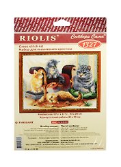 Набор для вышивания крестом Риолис Кошачья семья (1327) (651613) (40х30см) (упаковка)