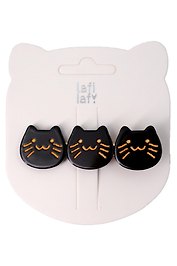 Заколка Котики черные (пластик) (6,5см) (12-Isa-4) (Lafilaf)
