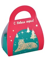 Конфеты С Новым годом (Тигр и елки) (золотое тиснение) (зеленый)