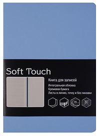 Записная книжка «Soft touch. Голубой» А6, 80 листов в линейку, Listoff
