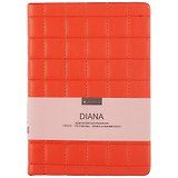 Ежедневник недат. А5 96л "Diana" красный, иск.кожа, тв.переплет, обл.поролон, тонир.блок, ляссе