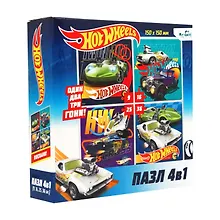 Набор пазлов «4в1 Hot Wheels» 9+16+25+36 элементов, Origami