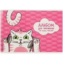 Альбом для рисования «Кошка на розовом» Феникс+ А4, 24 листа