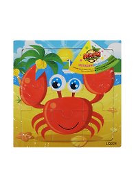 Пазл малый квадратный Веселый крабик (507163) (9 элементов) (дерево) (3+) (упаковка)
