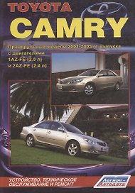 Тойота Камри. Модели 2001-2005 гг. выпуска с двигателями 1AZ-FE (2,0 л),  2AZ-FE (2,4 л),  1MZ-FE (3,0 л), 1MZ-FE (3,0 л  VVT-i) и 3MZ-FE (3,3 л  VVT-