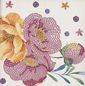 Алмазная мозаика MAZARI Открытка своими руками Пионы 15х15см М-10478