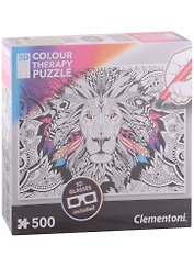 Арт-терапия, Пазл Clementon Лев 500эл.+3D очки 35051