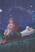 Ариэль и летний звездопад. Аврора и крошка зайчонок. Принцессы Disney - 1