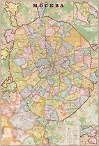Карта "Москва современная" экодизайн, 1,07х1,57 м, масштаб 1:34 000