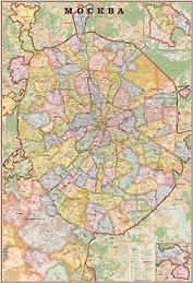 Карта "Москва современная" экодизайн, 1,07х1,57 м, масштаб 1:34 000