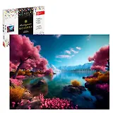 Набор для творчества. Алмазная мозаика Phoenix plus на подрамнике "Озеро в горах", 30 х 40 см