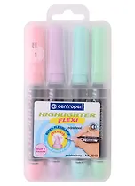 Текстовыделители Centropen, Flexi 8542, пастельные 4 цвета 1-5 мм
