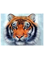 Алмазная мозаика MAZARI Тигр 1 30х40см (рама 33х43см) частичная выкладка, стразы разного размера