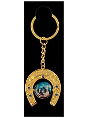 Брелок Подкова Ярославль Церковь И. Пророка-Успенский собор (металл цвет золото)