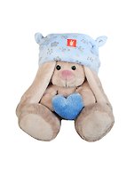 Игрушка мягкая Budi Basa, Игрушка мягконабивная "Зайка Ми" в голубой шапке с сердечком (малыш) 15см