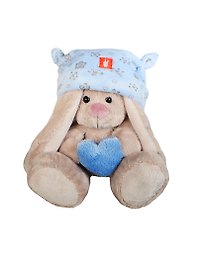 Игрушка мягкая Budi Basa, Игрушка мягконабивная "Зайка Ми" в голубой шапке с сердечком (малыш) 15см