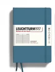 Книга для записей A5 125л лин. "Classic" тв.обл., синий камень, Leuchtturm1917