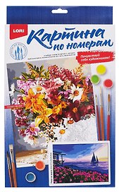Картина-раскраска по номерам «Парус на закате», 20 х 28,5 см, на картоне, Lori